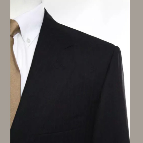 CANALI NAVY BLUE WOOL PINSTRIPED BLAZER SIZE IT54 - Picture 8 of 8